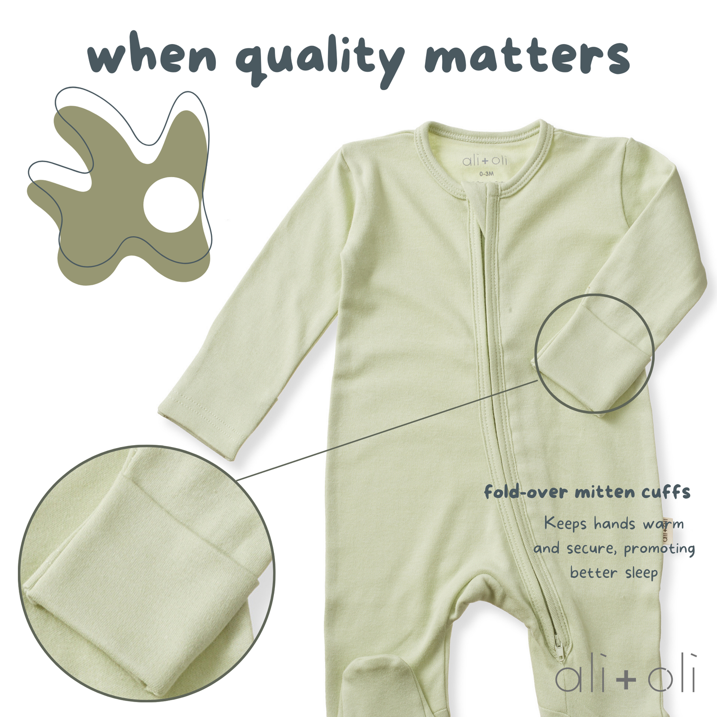Baby Footie 2-Way Zipper – Organic Cotton Lounge Wear