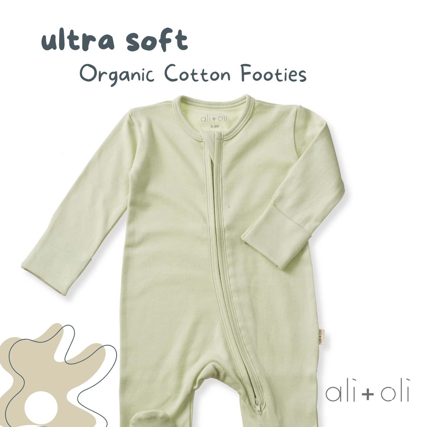 Baby Footie 2-Way Zipper – Organic Cotton Lounge Wear