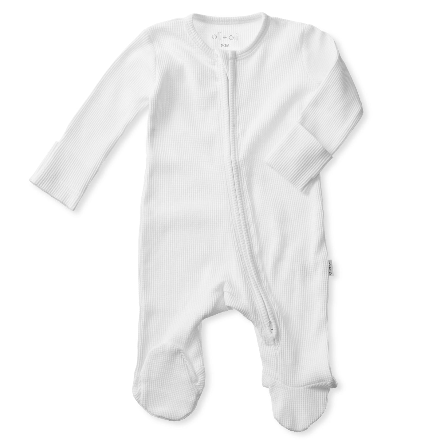 Baby Footie 2-Way Zipper – Organic Cotton Waffle Knit