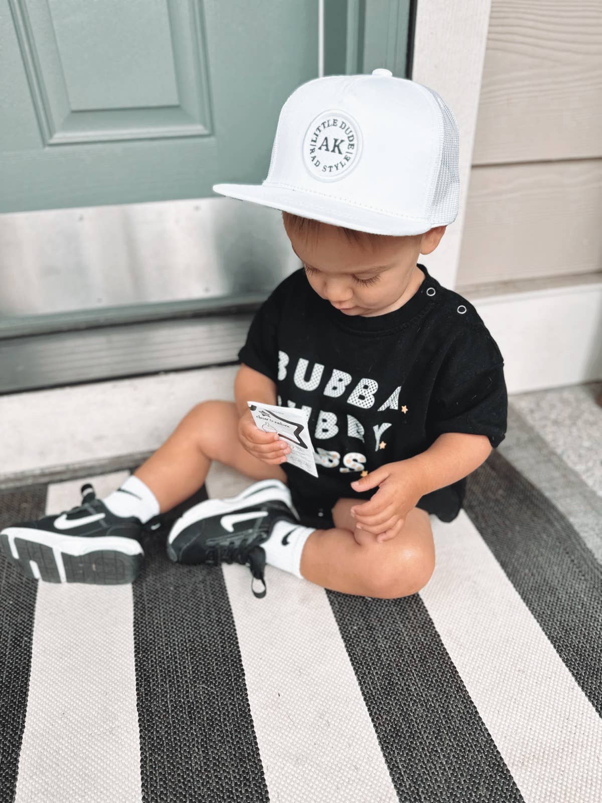 Toddler checker snapback