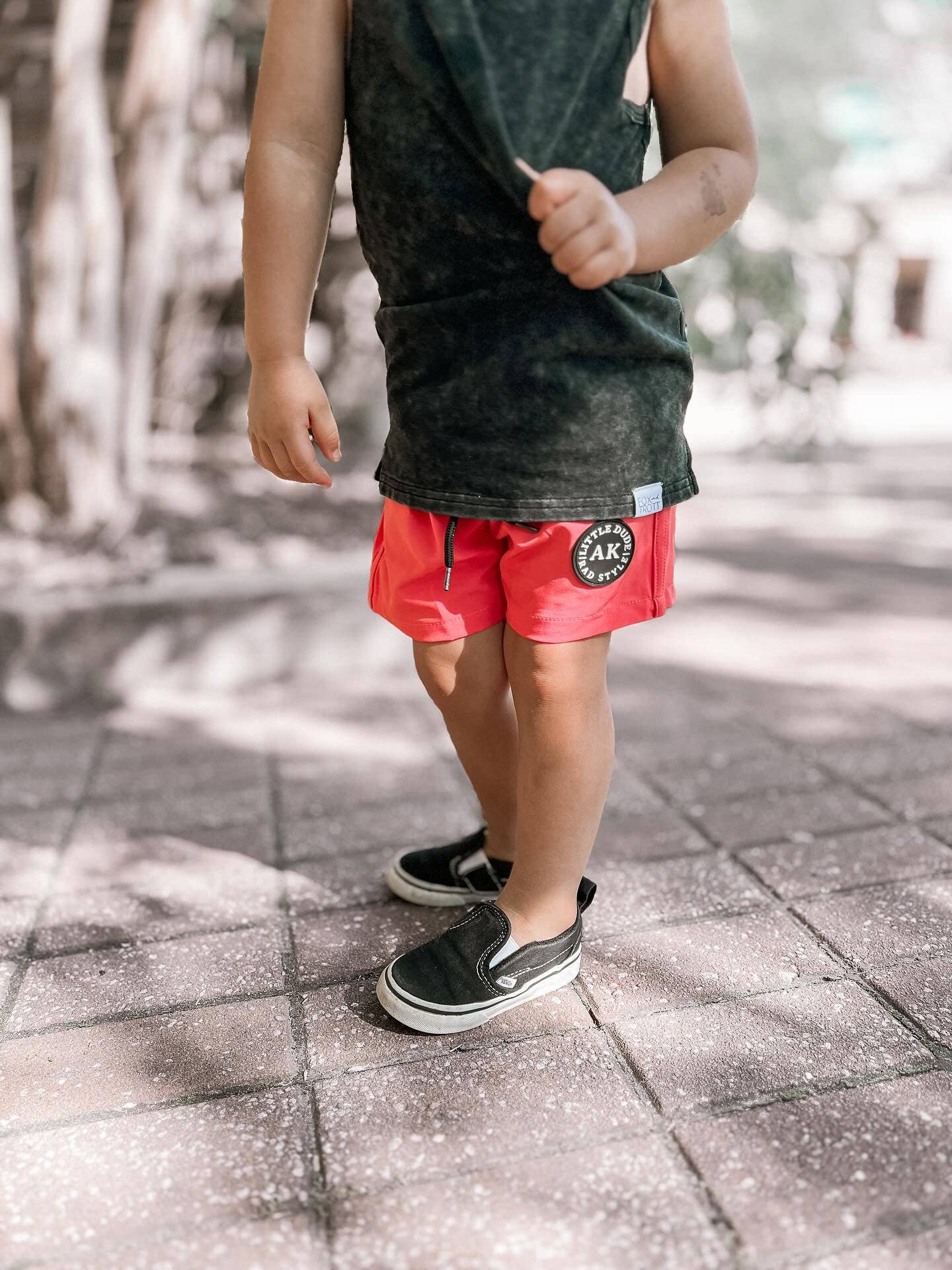 Neon Pink Toddler swimtrunks
