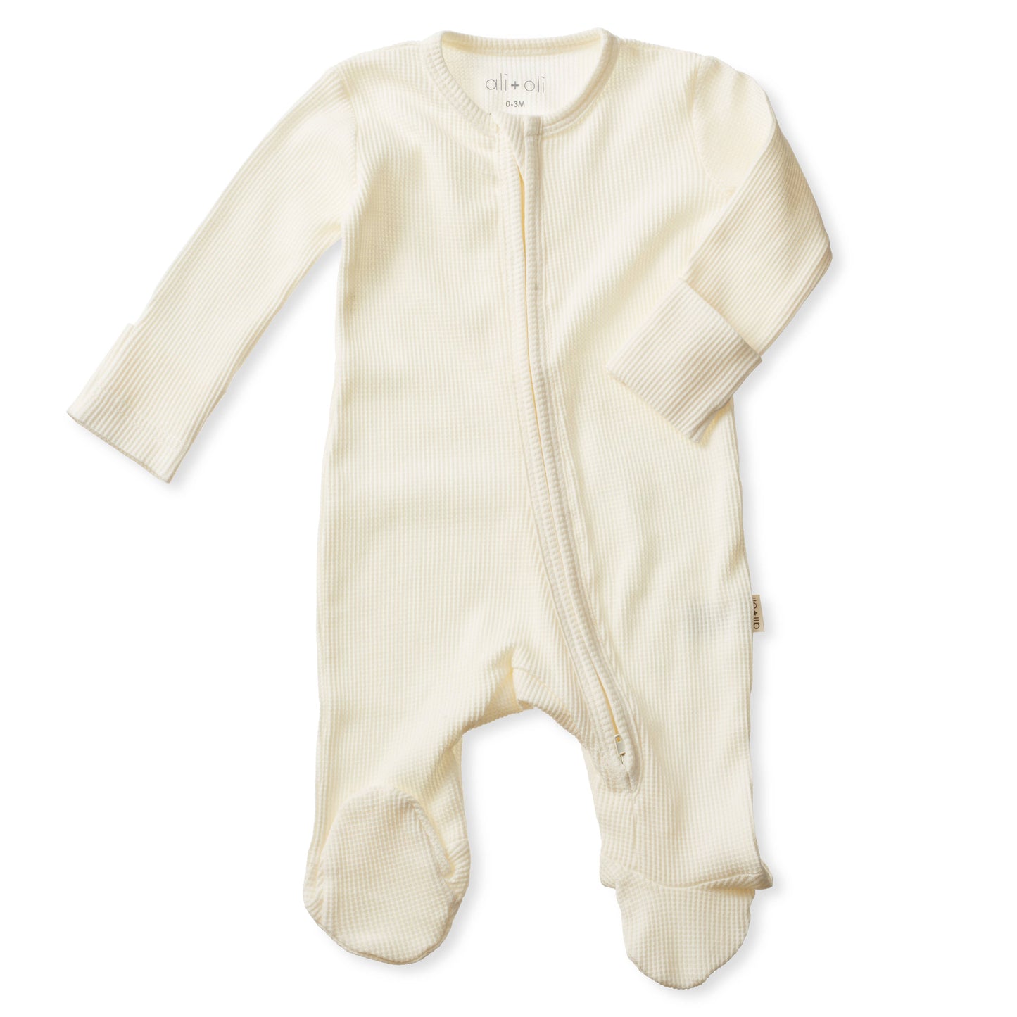Baby Footie 2-Way Zipper – Organic Cotton Waffle Knit