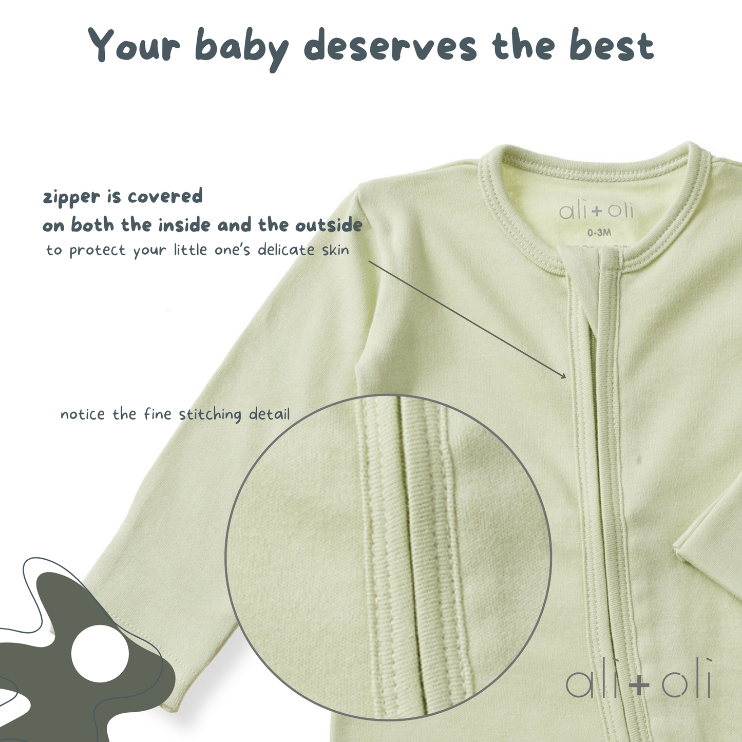 Baby Footie 2-Way Zipper – Organic Cotton Lounge Wear
